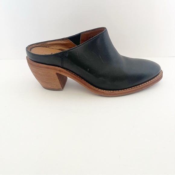 Black Leather Frye Mules - Picture 5 of 7